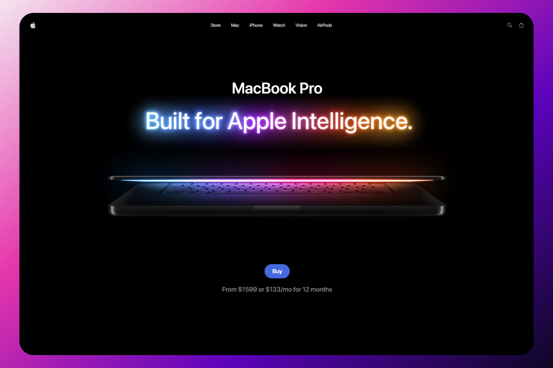 Apple MacBook Landing Page